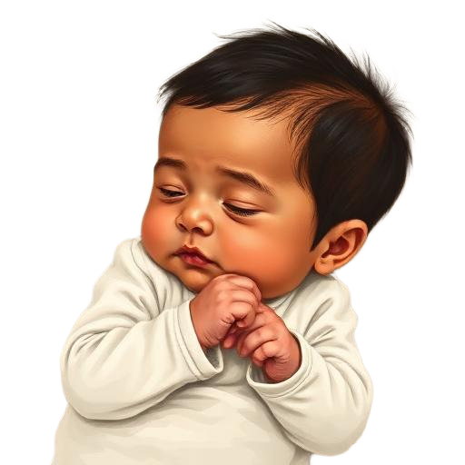 Baby bringing hand to mouth