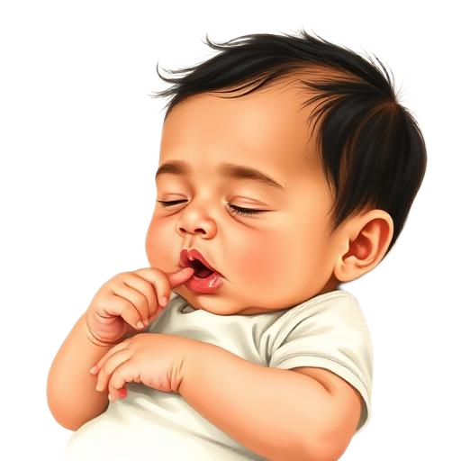 Baby opening and closing mouth